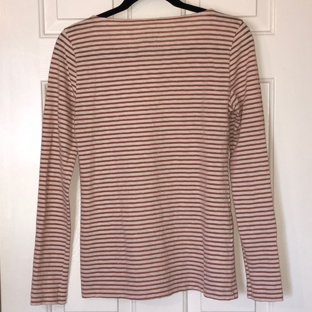 J. Crew Metallic Stripped “Artist T” Top Medium - Picture 3 of 8